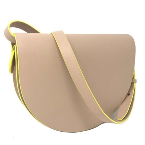 kate spade Handbags - Kate Spade Saturday Convertible Cross-body Half-Circle Bag Leather Yellow Tr NWT